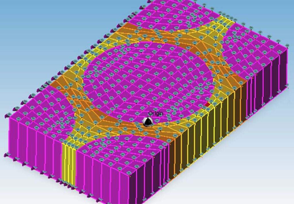 CM2 FEM® 3D FEA Solver - Composite Material Cell - All-Hexahedron Mesh with Anisotropic Constitutive Laws.