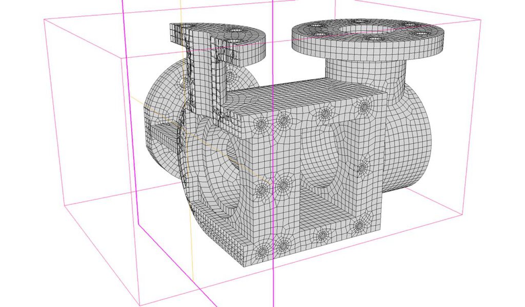 CM2 HexaMesh® Iso - Valve chest of force pump - Solid Mesh (hex-dominant)