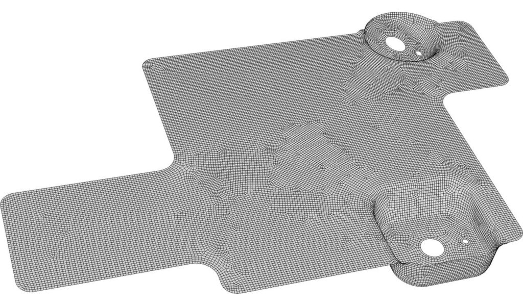 CM2 SurfRemesh® Q4 - Sheet Metal Part - All-quad Remesh