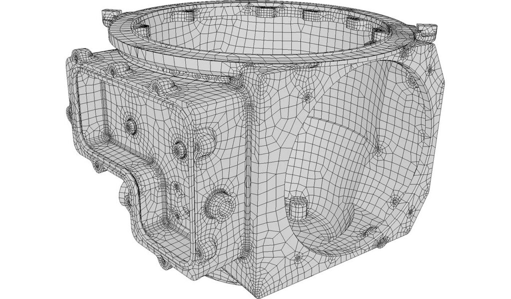 CM2 SurfRemesh® Q4 - Tank Part - Quad-dominant Remesh