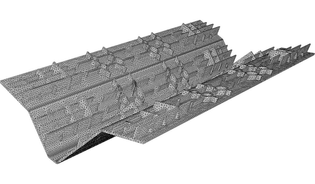 CM2 TetraMesh® Aniso - Thin plastic part - Boundary mesh (triangles)