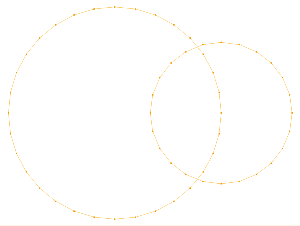 CM2 Intersect® E2 - Two crossing contours. Boolean operations. Initial mesh.