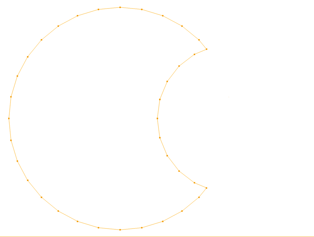 CM2 Intersect® E2 - Two crossing contours. Boolean operations. Contour difference: mesh #0 AND NOT mesh #1.