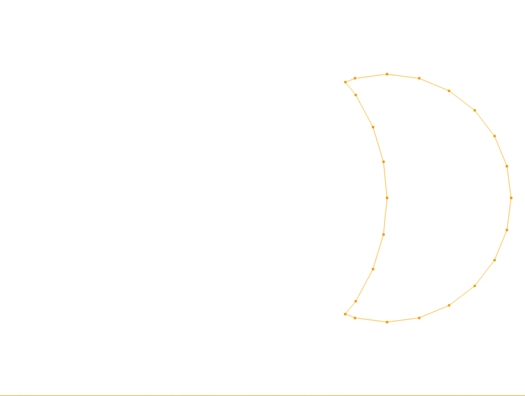 CM2 Intersect® E2 - Two crossing contours. Boolean operations. Contour difference: mesh #1 AND NOT mesh #0.