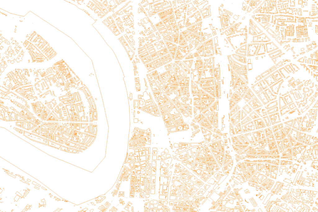 City of Düsseldorf - Boundaries (952 936 nodes, 953 350 edges). Zoom x7.