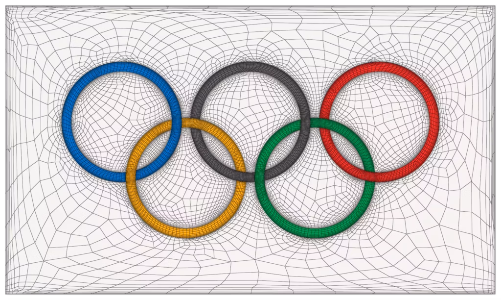 Olympics Flag - Anisotropic All-Quad Mesh